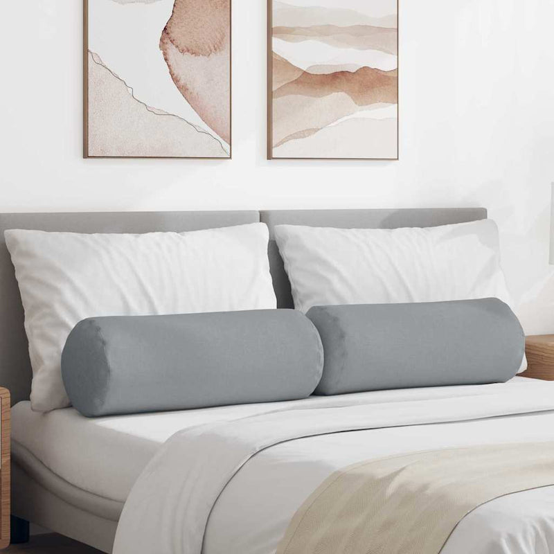 Chargez l'image dans la visionneuse de la galerie, Vidaxl bolster kussens 2 stuks lichtgrijs ø 25 x 70 cm stof
