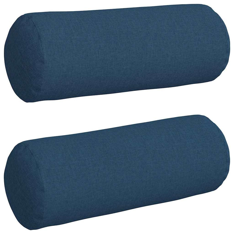 Chargez l'image dans la visionneuse de la galerie, Vidaxl bolster kussens 2 stuks blauw ø 25 x 70 cm stof
