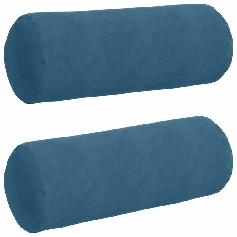 Chargez l'image dans la visionneuse de la galerie, Vidaxl bolster kussens 2 stuks blauw ø 25 x 70 cm cordstof
