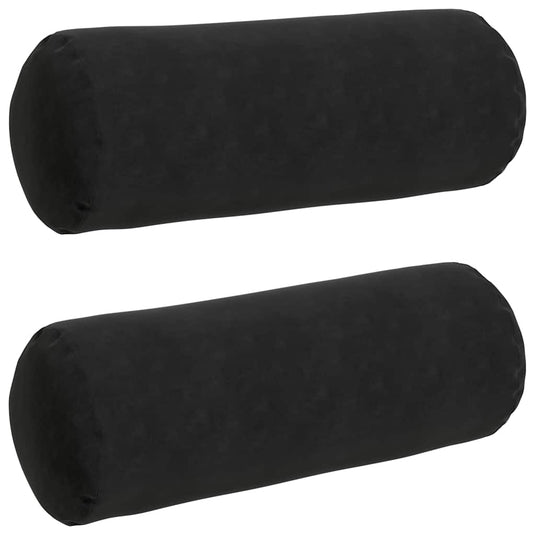 Vidaxl bolster kussens 2 stuks zwart ø 25 x 70 cm cordstof