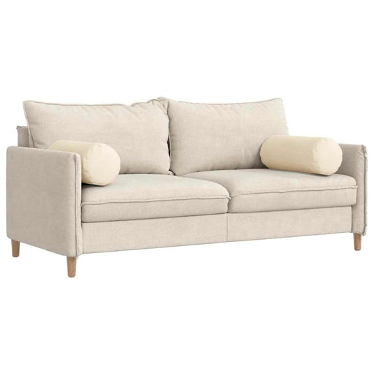Vidaxl bolster kussens 2 stuks crème ø 25 x 70 cm cordstof