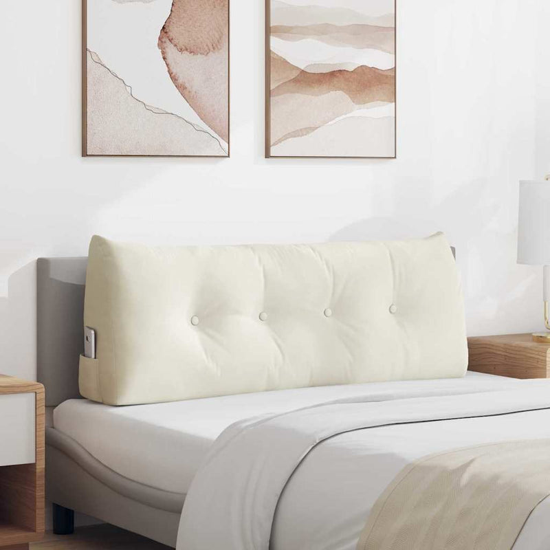 Afbeelding laden in galerijviewer, Vidaxl rugkussen crème 120 x 24 x 50 cm fluweel
