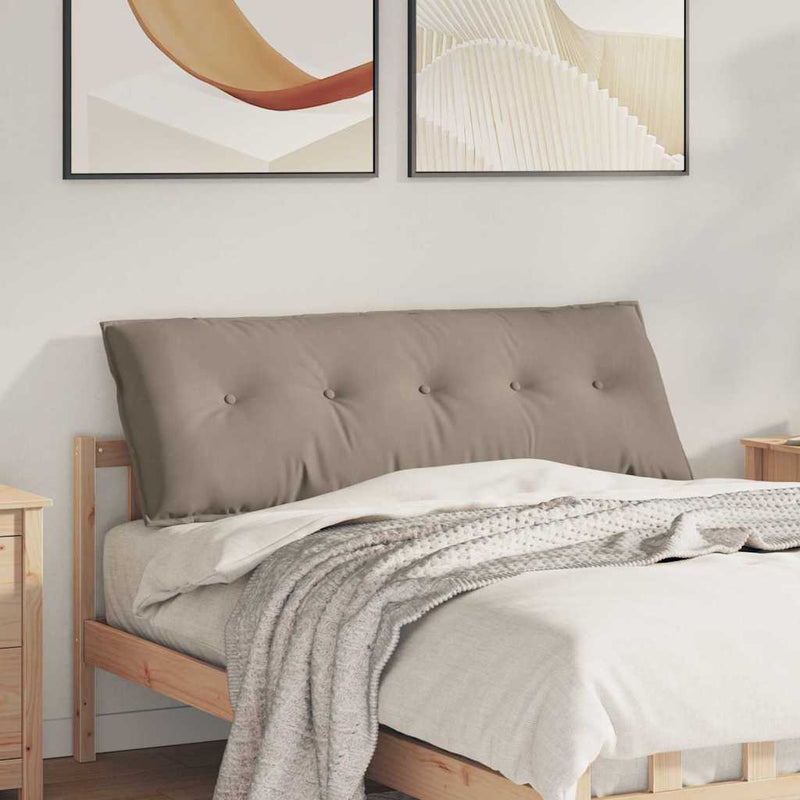 Afbeelding laden in galerijviewer, Vidaxl rugkussen taupe 140 x 50 cm microvezel stof
