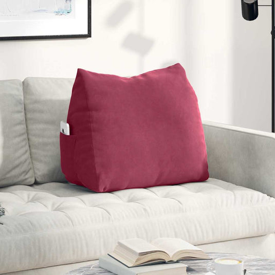 Vidaxl rugkussen wijnrood 60 x 20 x 50 cm cordstof