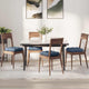 Vidaxl zitkussens 4 pcs blauw 40 x 40 cm katoen stof
