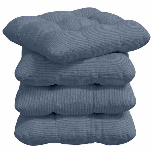 Vidaxl zitkussens 4 pcs blauw 45 x 45 cm katoen stof