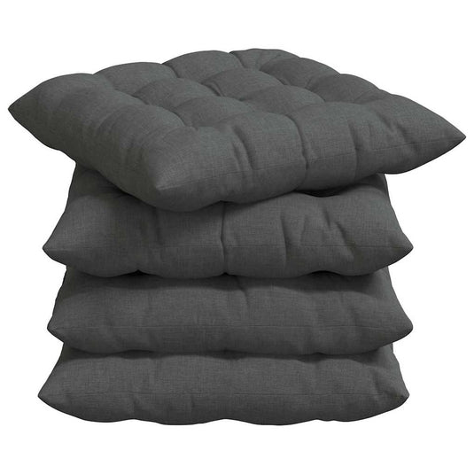 Vidaxl zitkussens 4 pcs donkergrijs 40 x 40 x 6 cm stof