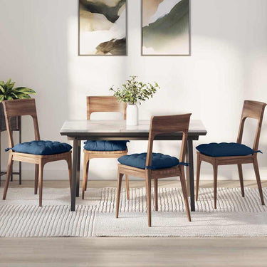 Vidaxl zitkussens 4 pcs blauw 40 x 40 x 6 cm stof