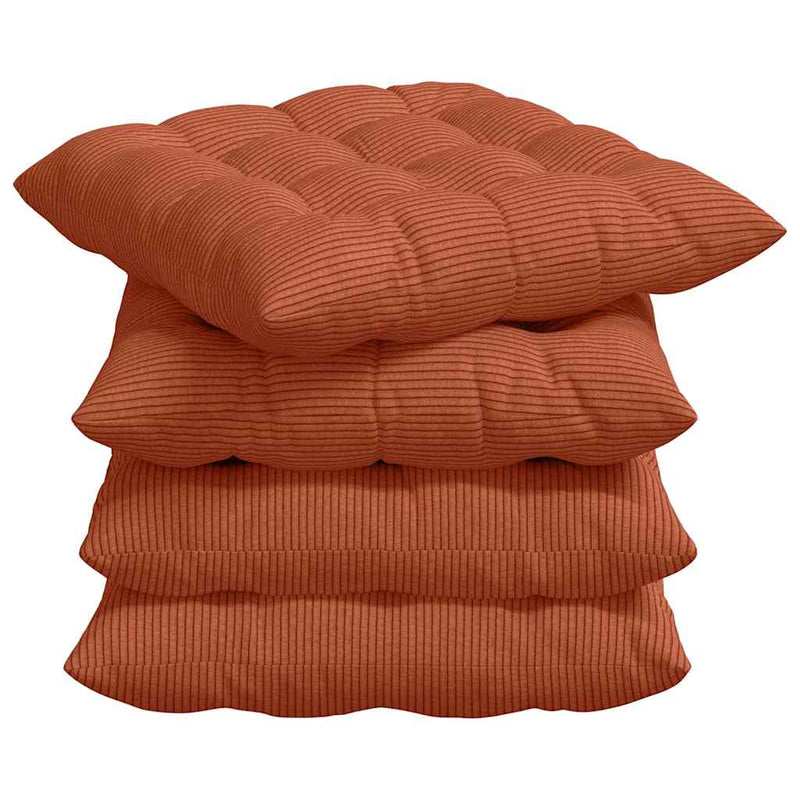Chargez l'image dans la visionneuse de la galerie, Vidaxl zitkussens 4 pcs rood-oranje 40 x 40 x 6 cm katoen stof
