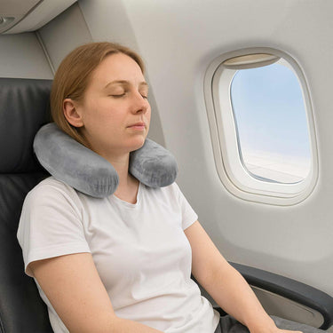 Vidaxl reiskussen voor de nek grijs 27 x 27 x 8,5 cm fluweel