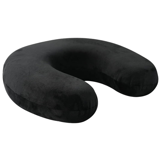 Vidaxl reiskussen voor de nek met kussen zwart 27 x 27 x 8 cm fluweel