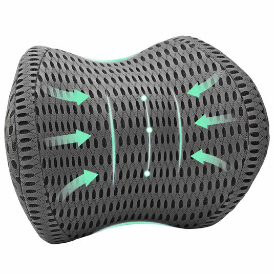 Vidaxl halskussen met kussen verstelbaar grijs 31 x 22 x 13 cm 4d mesh