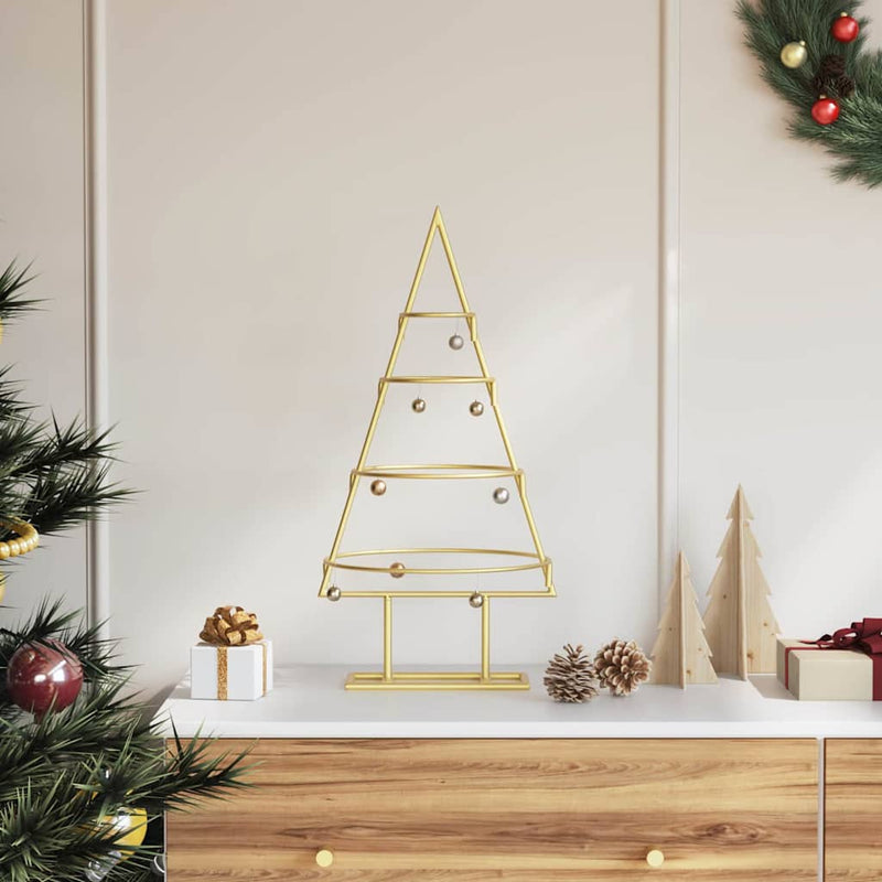 Afbeelding laden in galerijviewer, Vidaxl metalen kerstboom met standaard goud 60 cm poedergecoat staal
