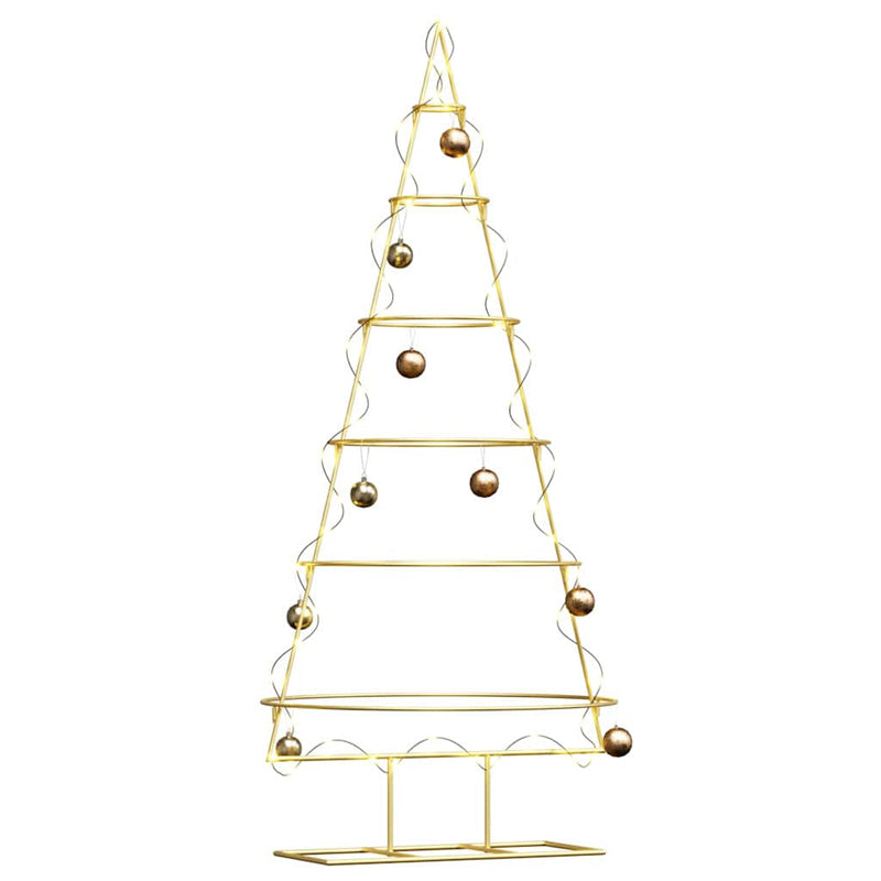 Afbeelding laden in galerijviewer, Vidaxl metalen kerstboom met standaard goud 148 cm poedergecoat staal
