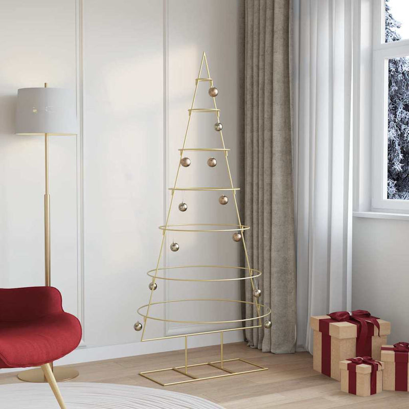 Afbeelding laden in galerijviewer, Vidaxl metalen kerstboom met standaard goud 180 cm poedergecoat staal
