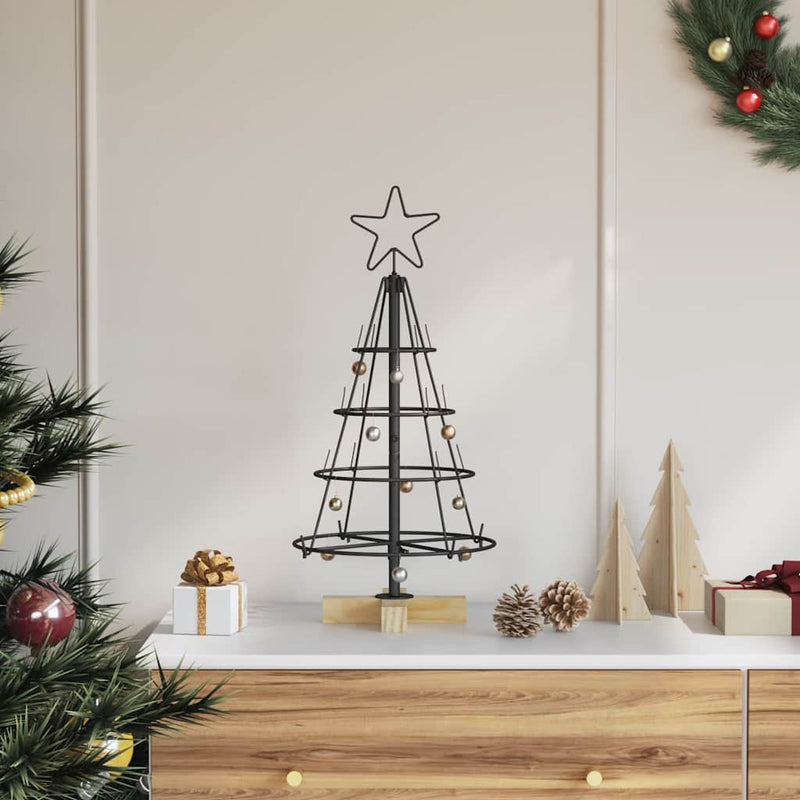 Afbeelding laden in galerijviewer, Vidaxl kerst cone boom met standaard zwart 60 cm staal
