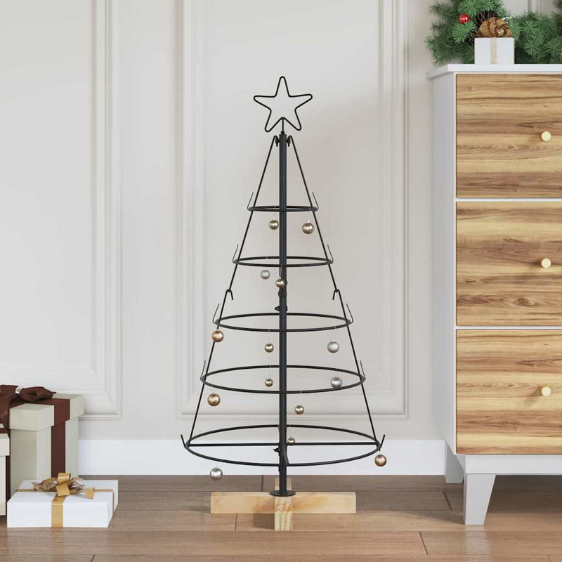 Afbeelding laden in galerijviewer, Vidaxl kerst cone boom met standaard zwart 90 cm staal
