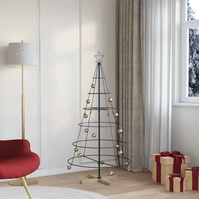 Afbeelding laden in galerijviewer, Vidaxl kerst cone boom met standaard zwart 154 cm staal
