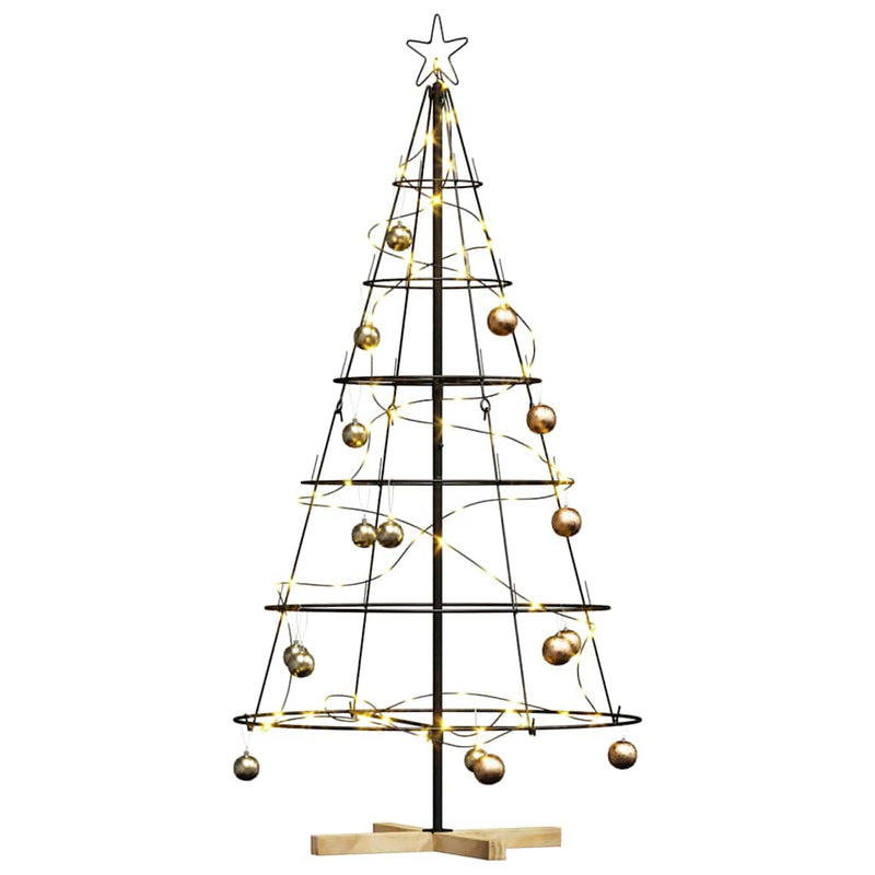 Afbeelding laden in galerijviewer, Vidaxl kerst cone boom met standaard zwart 154 cm staal
