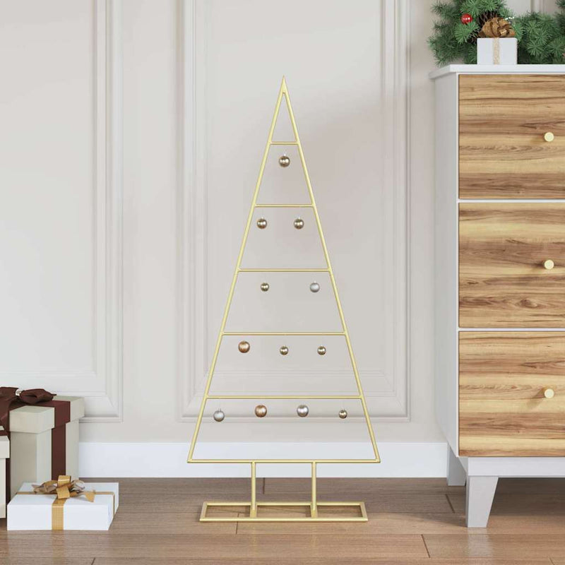 Afbeelding laden in galerijviewer, Vidaxl metalen kerstboom met standaard goud 90 cm poedergecoat staal

