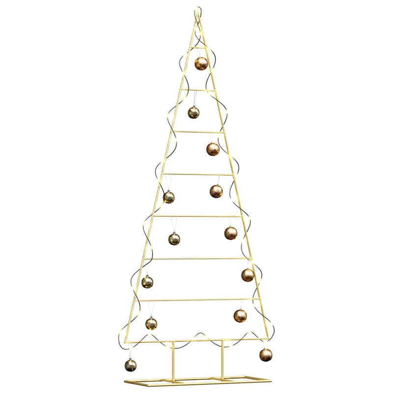 Afbeelding laden in galerijviewer, Vidaxl metalen kerstboom met standaard goud 150 cm poedergecoat staal

