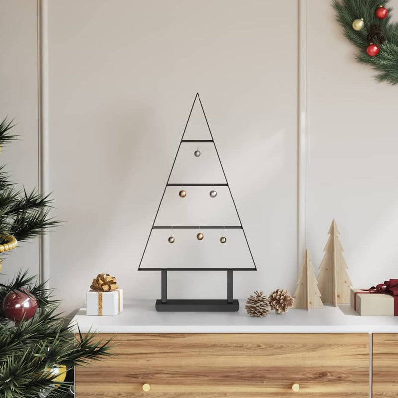 Afbeelding laden in galerijviewer, Vidaxl metalen kerstboom met standaard zwart 60 cm staal
