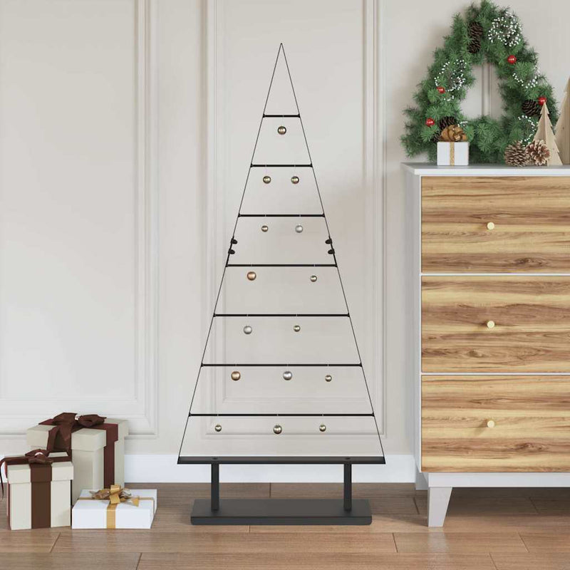 Afbeelding laden in galerijviewer, Vidaxl metalen kerstboom met standaard zwart 125,5 cm staal
