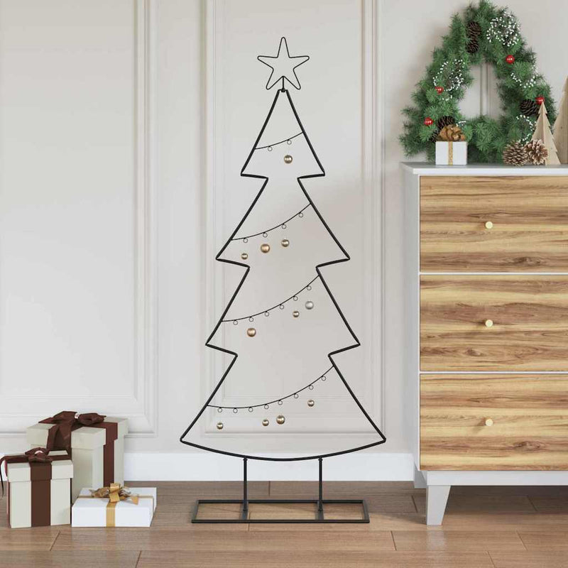 Afbeelding laden in galerijviewer, Vidaxl metalen kerstboom met standaard zwart 125 cm staal
