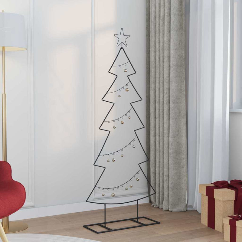 Afbeelding laden in galerijviewer, Vidaxl metalen kerstboom met standaard zwart 150 cm staal
