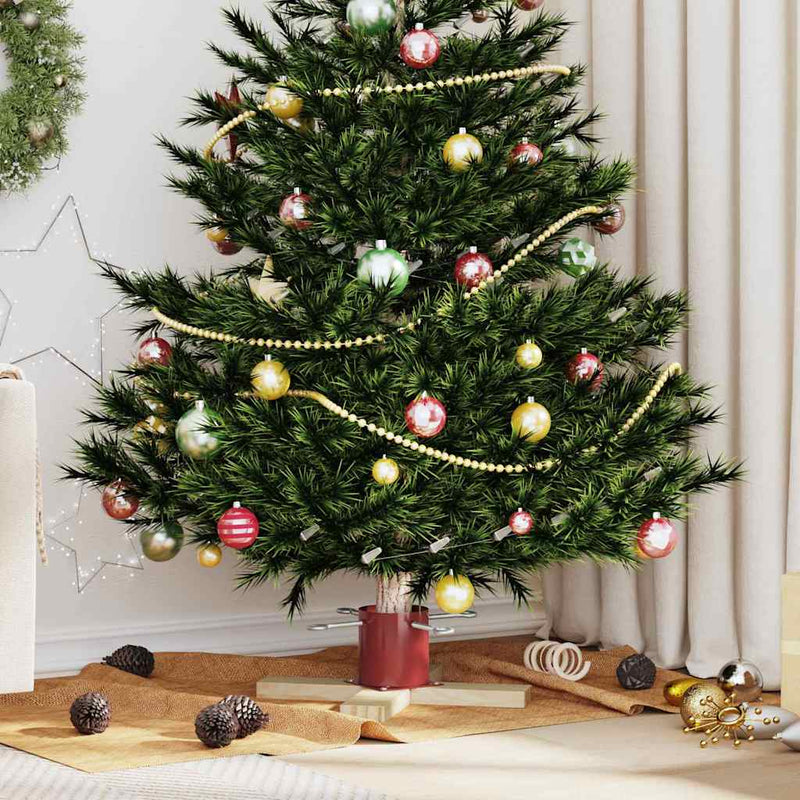 Afbeelding laden in galerijviewer, Vidaxl kerstboomstandaard 1.73 rood 50 x 50 x 16 cm massief grenenhout
