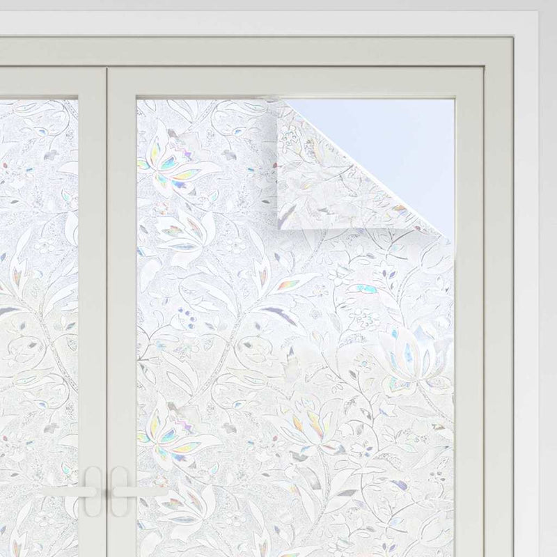 Afbeelding laden in galerijviewer, Vidaxl statistisch raamfoli bloemen patroon 45 x 500 cm pvc
