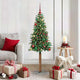 Vidaxl slanke kerstboom groen 150 cm pvc en massief dennenhout
