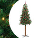 Vidaxl slanke kerstboom groen 210 cm pvc en massief dennenhout