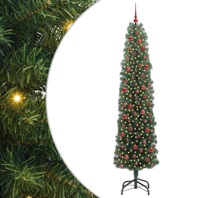 Afbeelding laden in galerijviewer, Vidaxl kunstkerstboom groen 240 cm pvc en staal en kunststof

