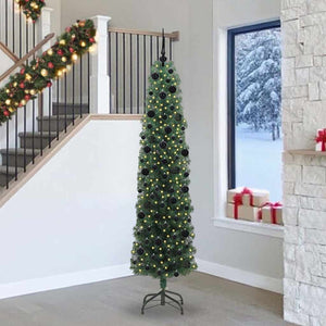 Vidaxl kunstkerstboom groen 240 cm pvc en staal en kunststof