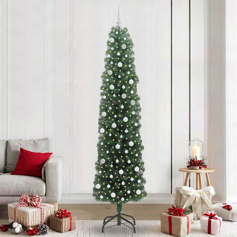 Afbeelding laden in galerijviewer, Vidaxl kunstkerstboom groen 240 cm pvc en staal en kunststof
