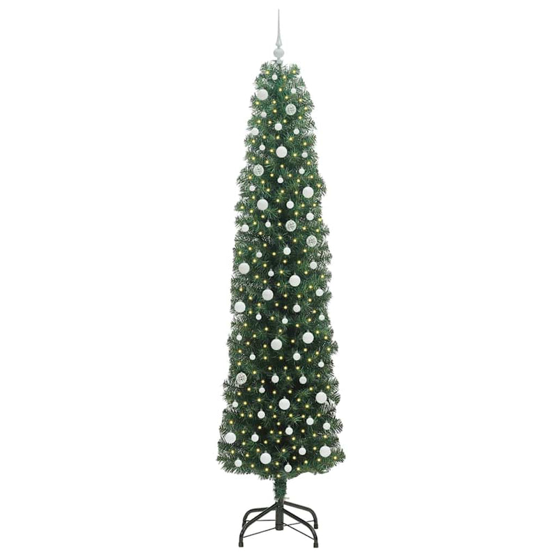 Afbeelding laden in galerijviewer, Vidaxl kunstkerstboom groen 240 cm pvc en staal en kunststof
