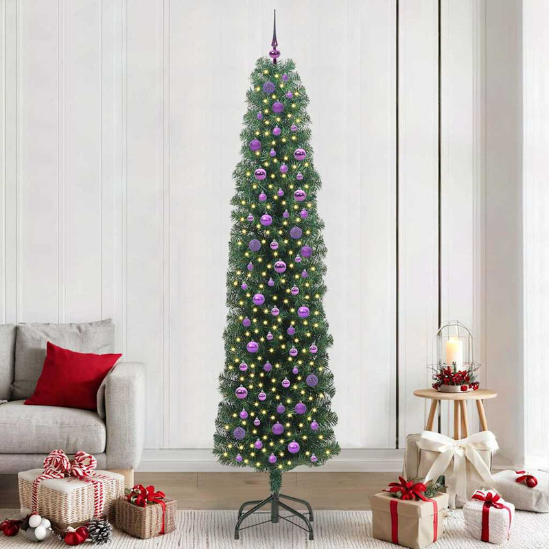 Afbeelding laden in galerijviewer, Vidaxl kunstkerstboom groen 240 cm pvc en staal en kunststof
