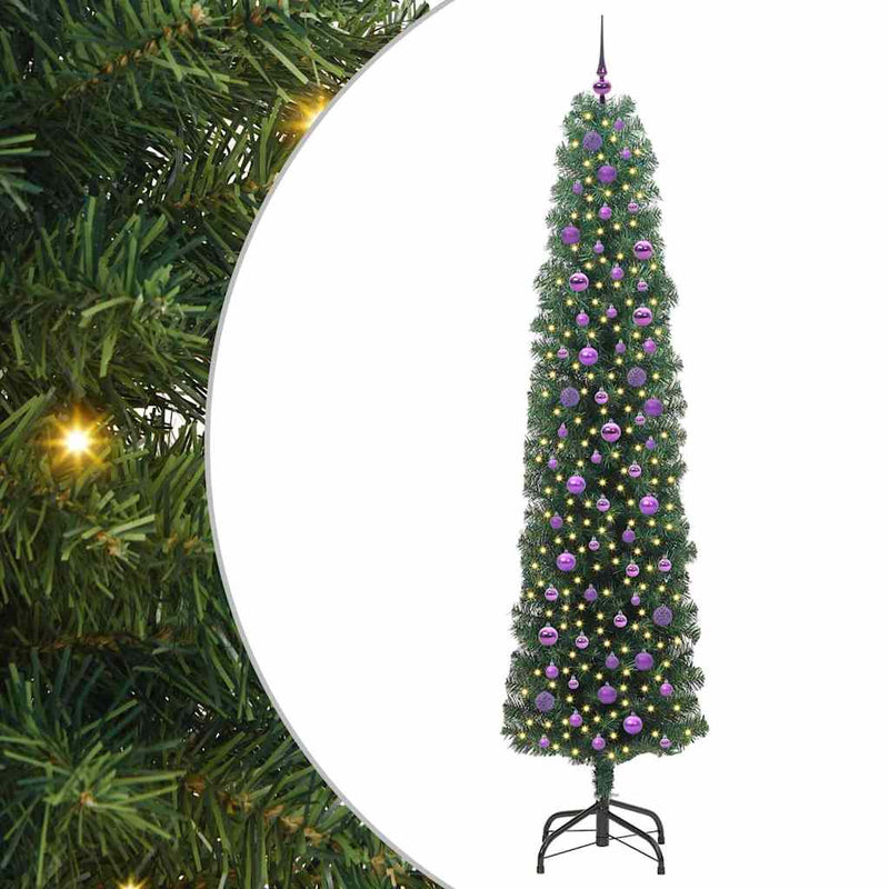 Afbeelding laden in galerijviewer, Vidaxl kunstkerstboom groen 240 cm pvc en staal en kunststof
