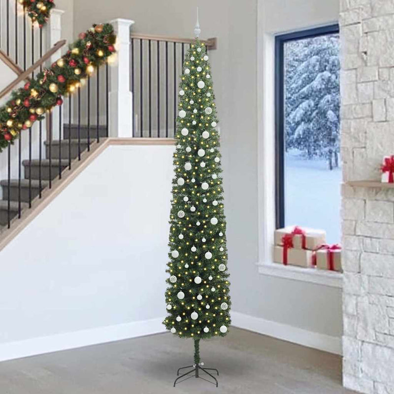 Afbeelding laden in galerijviewer, Vidaxl kunstkerstboom groen 270 cm pvc en staal en kunststof
