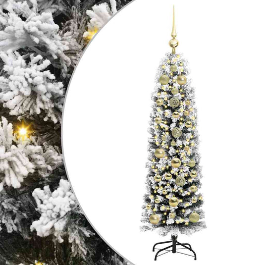 Vidaxl kunstkerstboom groen 150 cm pvc en staal en kunststof