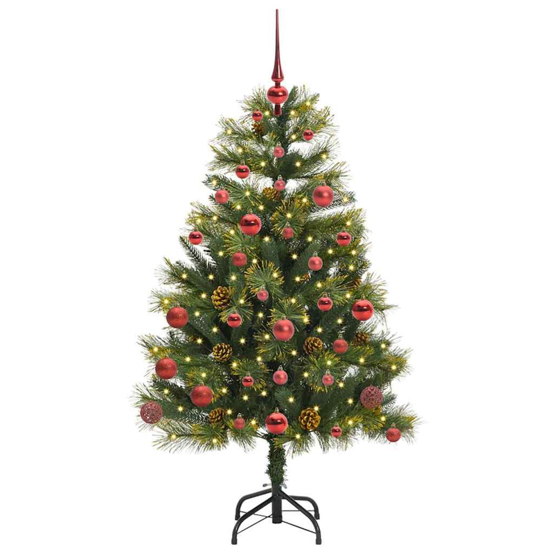 Afbeelding laden in galerijviewer, Vidaxl kunstmatige scharnier kerstboom met cones groen 150 cm
