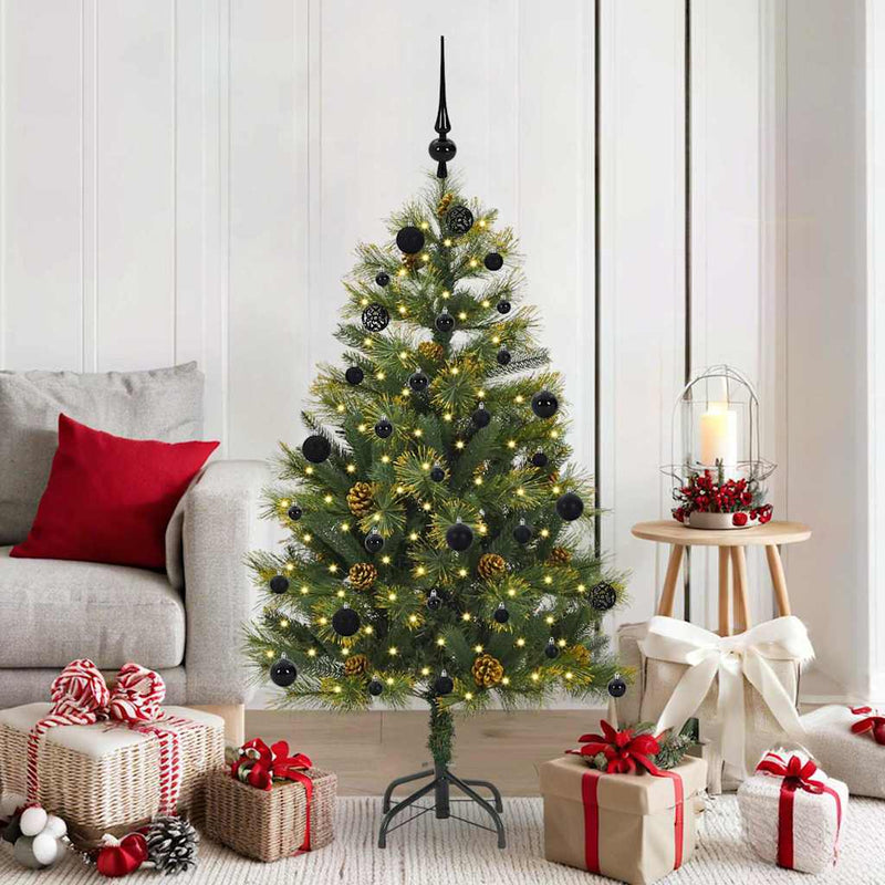 Afbeelding laden in galerijviewer, Vidaxl kunstmatige scharnier kerstboom met cones groen 150 cm
