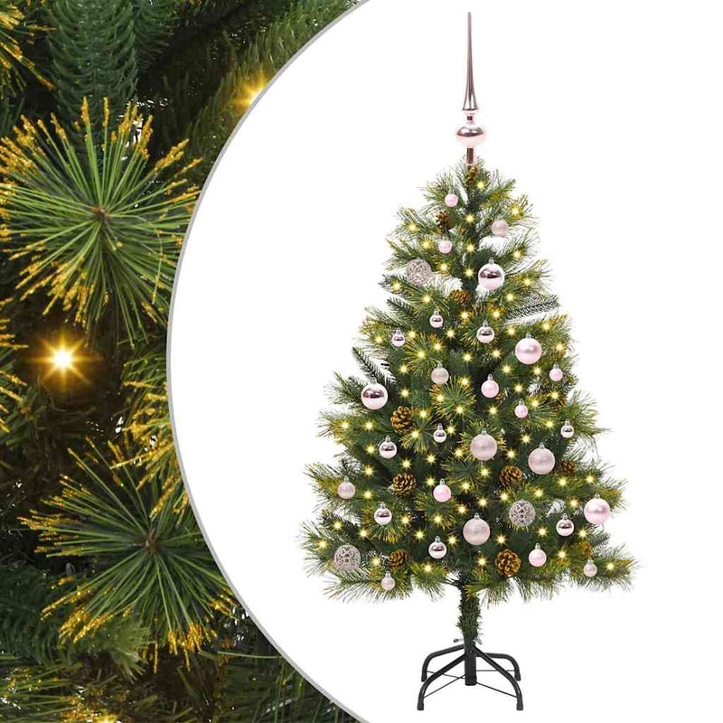 Afbeelding laden in galerijviewer, Vidaxl kunstmatige scharnier kerstboom met cones groen 150 cm
