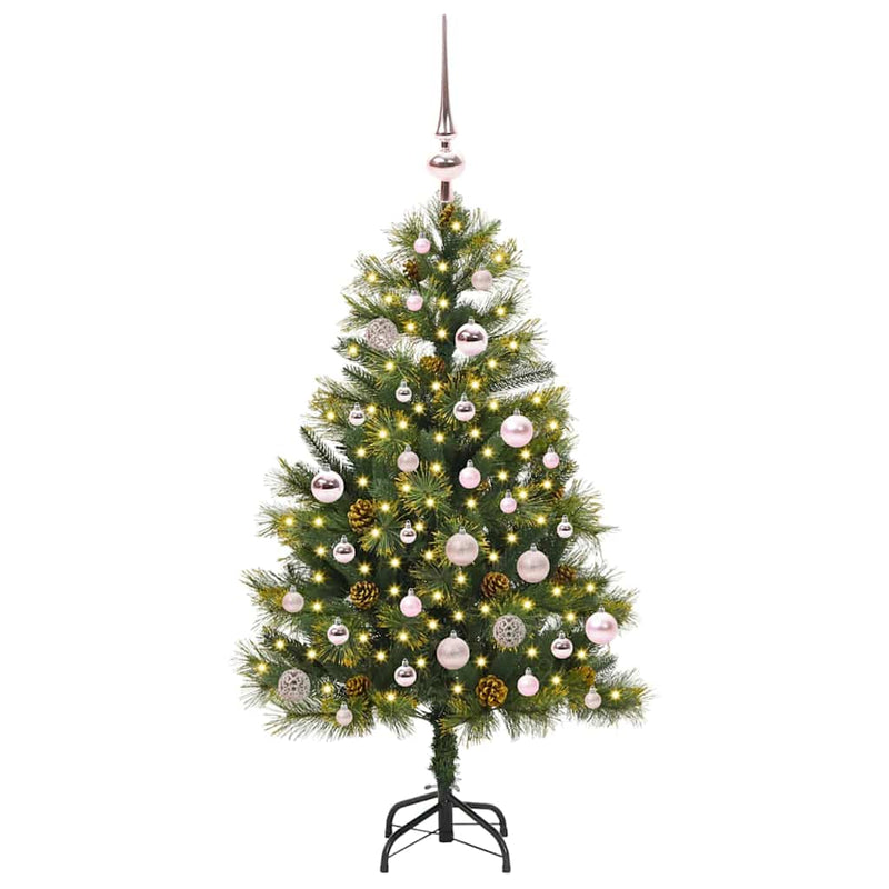 Afbeelding laden in galerijviewer, Vidaxl kunstmatige scharnier kerstboom met cones groen 150 cm
