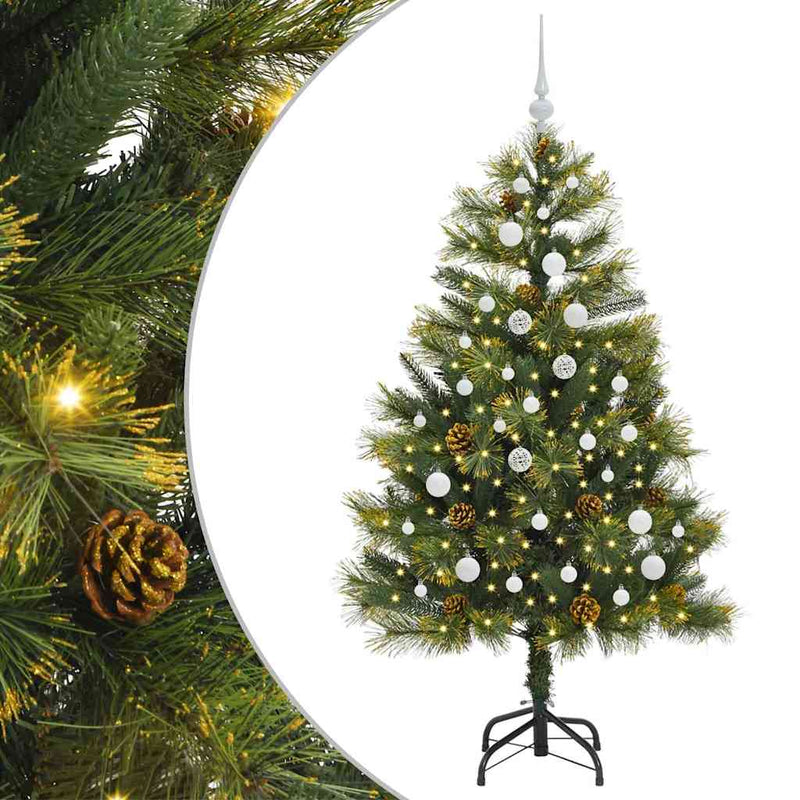 Afbeelding laden in galerijviewer, Vidaxl kunstmatige scharnier kerstboom met cones groen 150 cm
