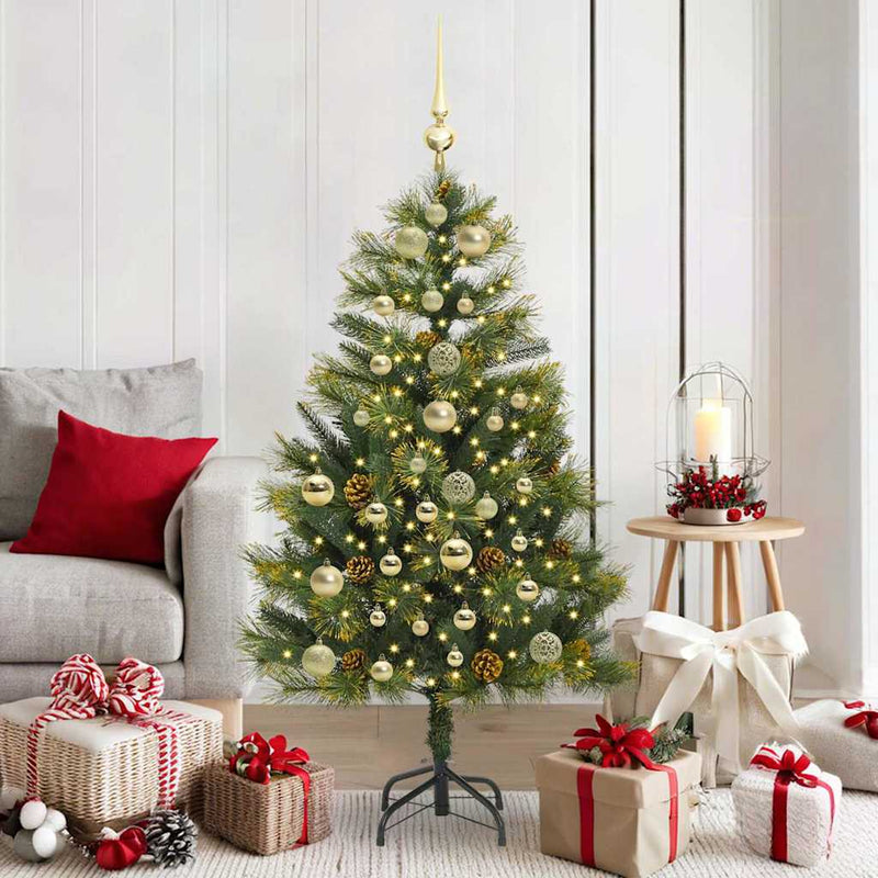 Afbeelding laden in galerijviewer, Vidaxl kunstmatige scharnier kerstboom met cones groen 150 cm
