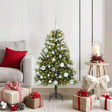Vidaxl kunstmatige scharnier kerstboom met cones groen 150 cm