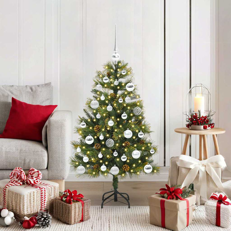 Afbeelding laden in galerijviewer, Vidaxl kunstmatige scharnier kerstboom met cones groen 150 cm
