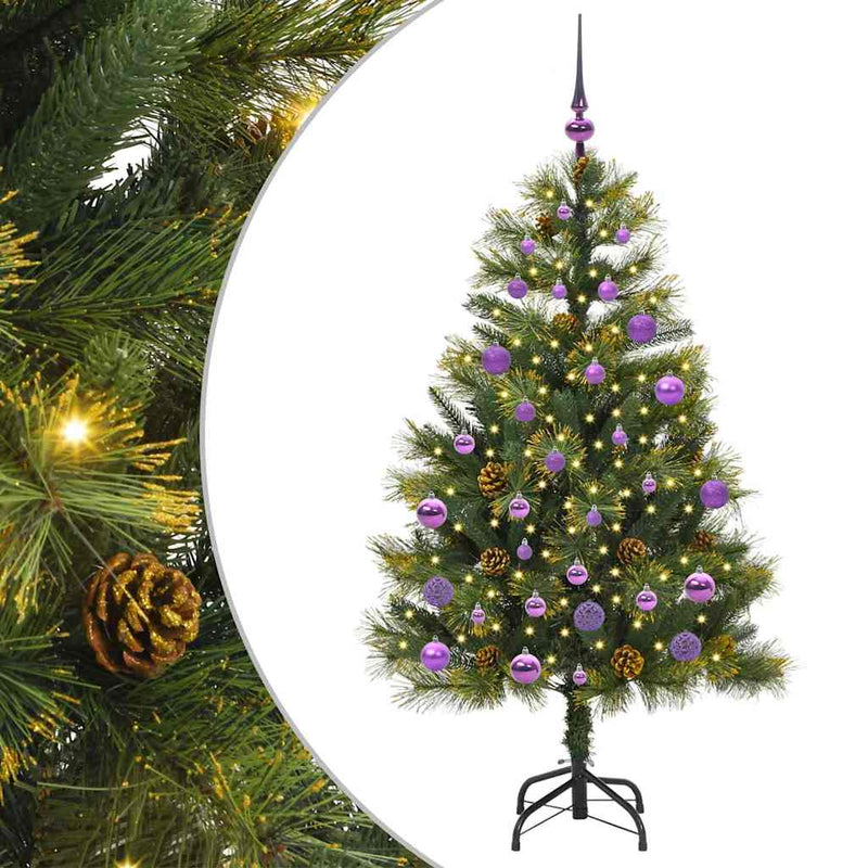 Afbeelding laden in galerijviewer, Vidaxl kunstmatige scharnier kerstboom met cones groen 150 cm
